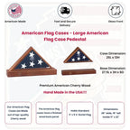 American Flag Case with Pedestal For 5' X 9.5' Burial Flag The Military Gift Store