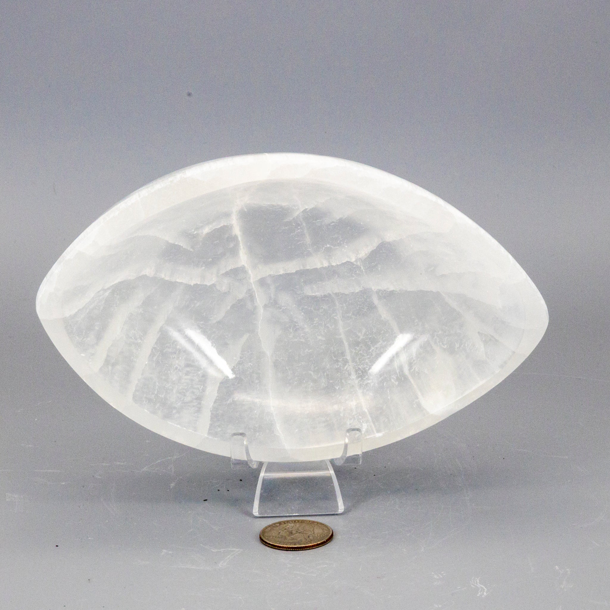 Large Selenite Oval Bowl - Natural Crystal Charging Plate 498g Crystal Destiny