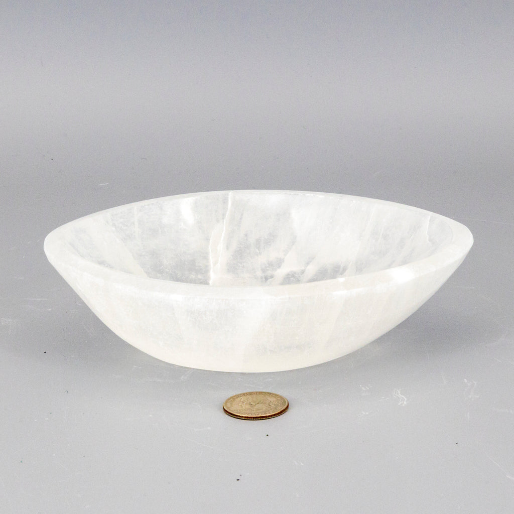 Large Selenite Oval Bowl - Natural Crystal Charging Plate 498g Crystal Destiny