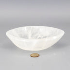 Large Selenite Oval Bowl - Natural Crystal Charging Plate 498g Crystal Destiny