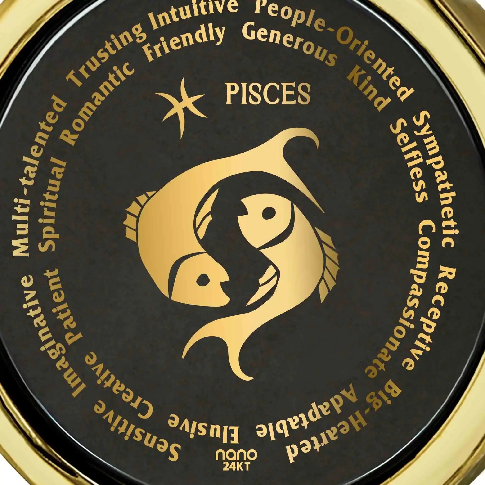 Pisces Necklaces for Lovers of the Zodiac 24k Gold Inscribed Lootquake LLC