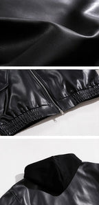 Men's Hooded Leather Jackets Pi-Mart