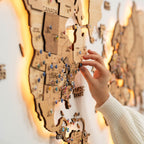 3D LED Wooden World Map 3.0 Gold - SJB-DIAMOND ELITES