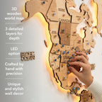 3D LED Wooden World Map 3.0 Gold - SJB-DIAMOND ELITES
