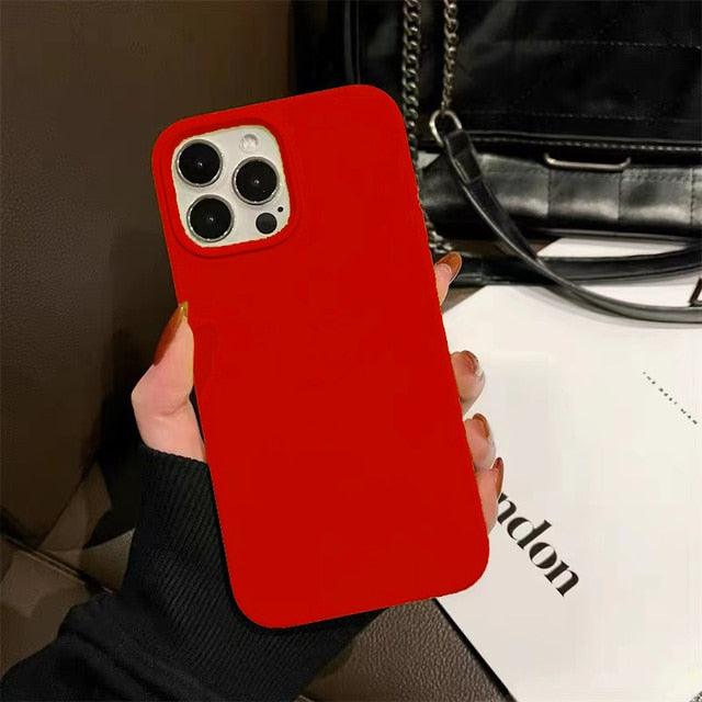 Unique Solid Color Soft Silicone Phone Cases For iPhone 13 12 11 14 Pro Max X XR XS Case For iPhone 12 13 Pro 7 8 SE Cover Silicone Phone Cover Ultra Slim Shockproof Protective Case for iPhone 14 Stevvex