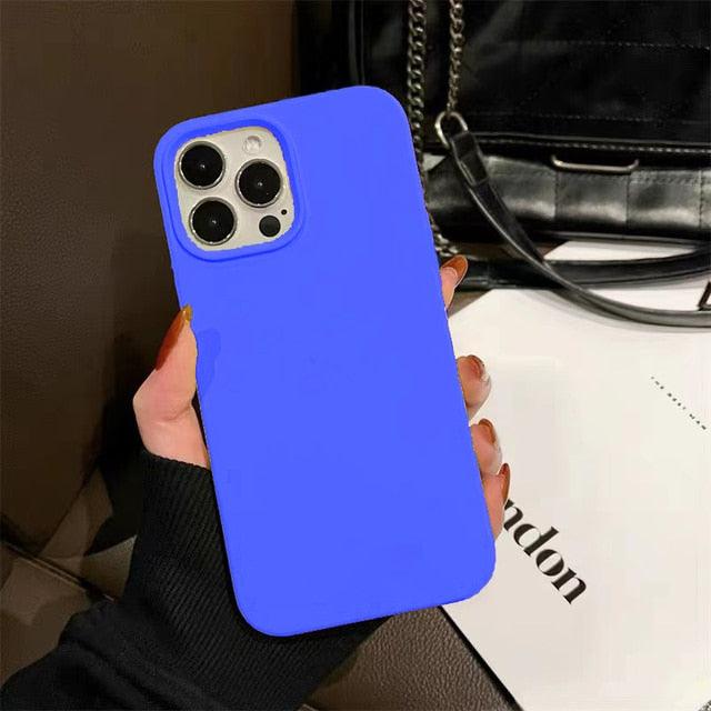 Unique Solid Color Soft Silicone Phone Cases For iPhone 13 12 11 14 Pro Max X XR XS Case For iPhone 12 13 Pro 7 8 SE Cover Silicone Phone Cover Ultra Slim Shockproof Protective Case for iPhone 14 Stevvex