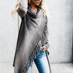 Long Striped Cardigan Coat For Women Poncho  Tassels Shawl Loose Sweater Knitted Cardigans  Casual Jacket Female Coat Autumn - SJB-DIAMOND ELITES