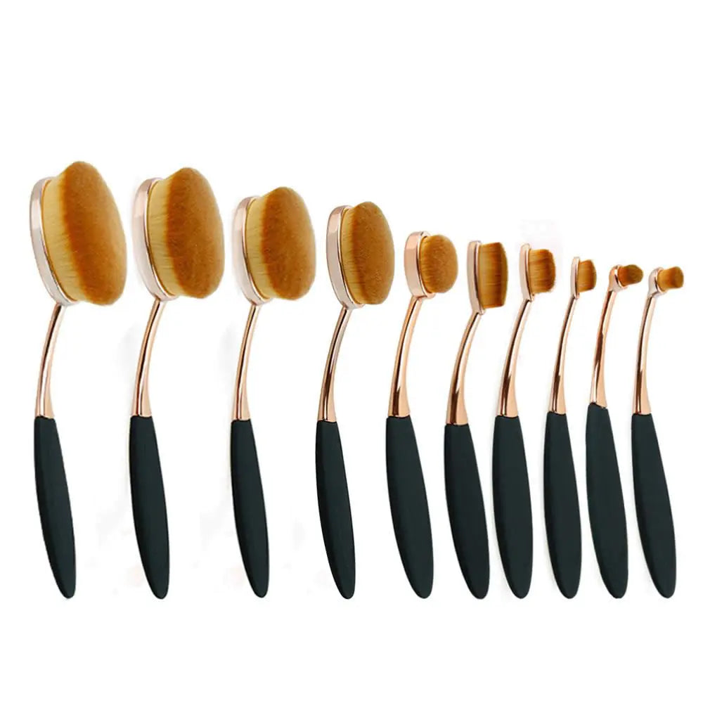 Beauty Experts Set of 10 Oval Beauty Brushes Lootquake LLC