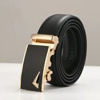 Genuine Leather Men's Belt with Automatic Buckle Pi-Mart