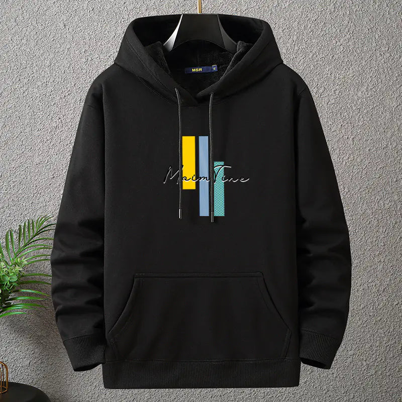 Men's Plus Size Thick Fleece Hoodie in Blue (12XL) Pi-Mart