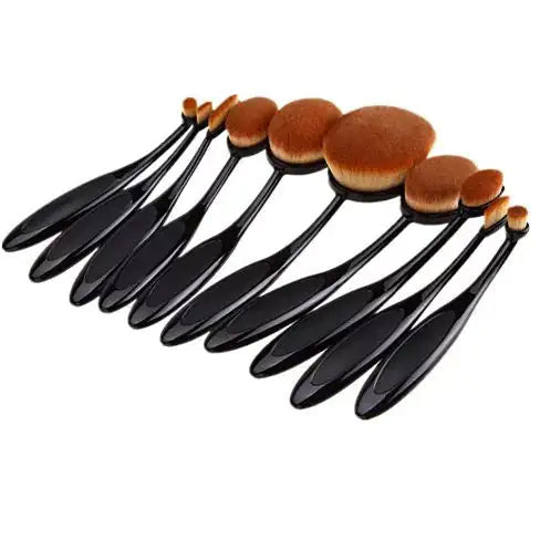 Beauty Experts Set of 10 Oval Beauty Brushes Lootquake LLC