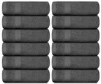 Luxury Washcloths for Bathroom Hotel Spa 12 Set 13x13 Inch Dark Gray Circlet