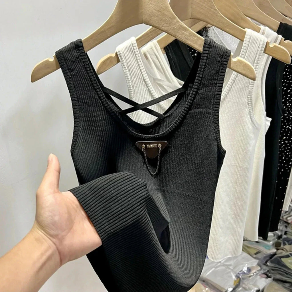 M-4XL Chic Tank Top Sleeveless Summer Korean Fashion Slim Women Aesthetic Camisole Free Shipping - SJB-DIAMOND ELITES