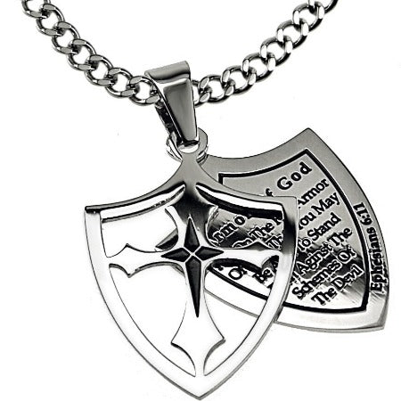 Two Piece Shield Cross Necklace KingdomWear