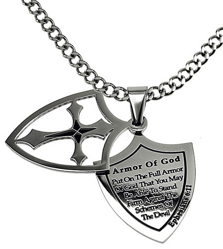 Two Piece Shield Cross Necklace KingdomWear