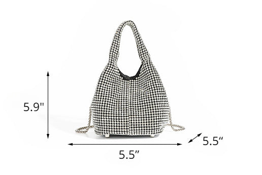 Full Diamond Bag Bucket Rhinestone Chain Purse - SJB-DIAMOND ELITES