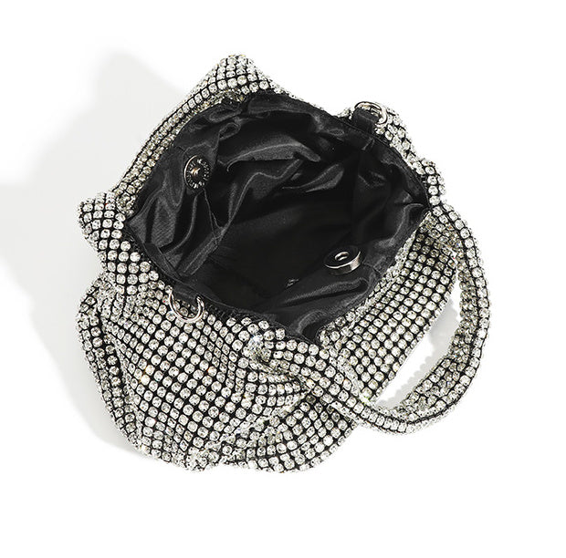 Full Diamond Bag Bucket Rhinestone Chain Purse - SJB-DIAMOND ELITES