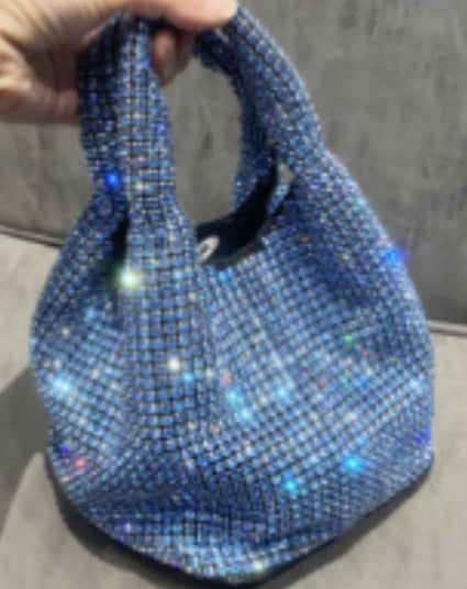 Full Diamond Bag Bucket Rhinestone Chain Purse - SJB-DIAMOND ELITES