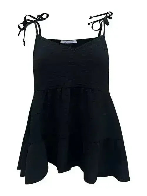 Tie-Strap Tiered Sleeveless Top - SJB-DIAMOND ELITES
