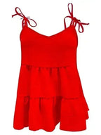Tie-Strap Tiered Sleeveless Top - SJB-DIAMOND ELITES