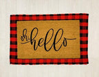 Gray Buffalo Check Doormat Base Mat Layering Backing For Welcome Mats Gingham Entryway Rug BandsCo Straps