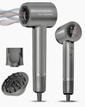 Hair Dryer with Diffuser and Nozzle 5 Temps & 2 Speeds Smoky Grey Lootquake LLC
