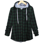 Multicolor Checked Hooded Cardigan for Women Pi-Mart
