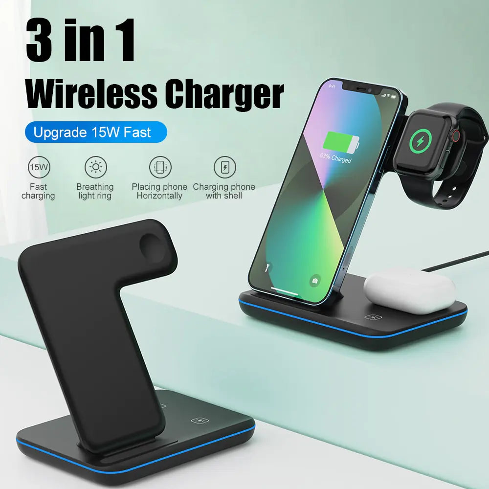 3 in 1 Wireless Charger 15W Pi-Mart
