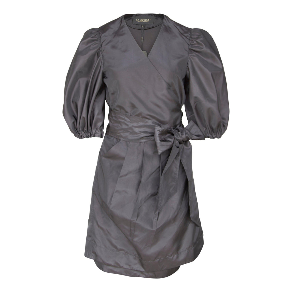 Black Lusso Wrap Dress Purplish Diva