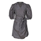 Black Lusso Wrap Dress Purplish Diva