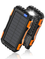 Power-Bank-Solar-Charger - 42800mAh Portable Charger,Solar Power Bank,External Battery Pack 5V3.1A Qc 3.0 Fast Charger Built-in Super Bright Flashlight (Black) Pi-Mart