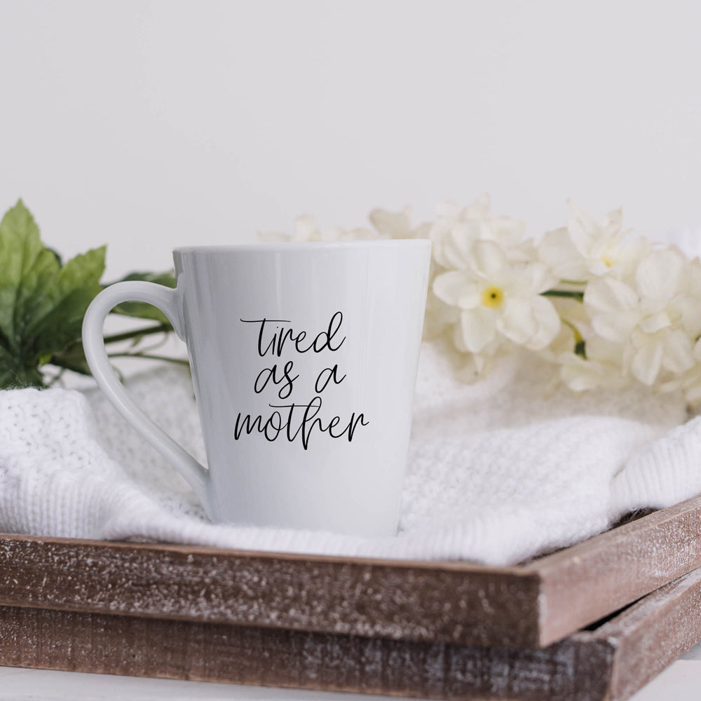 Tired As A Mother Grande Limited Edition Round 2 Mug Gift For Mom Navy Royal Blue Or White BandsCo Straps