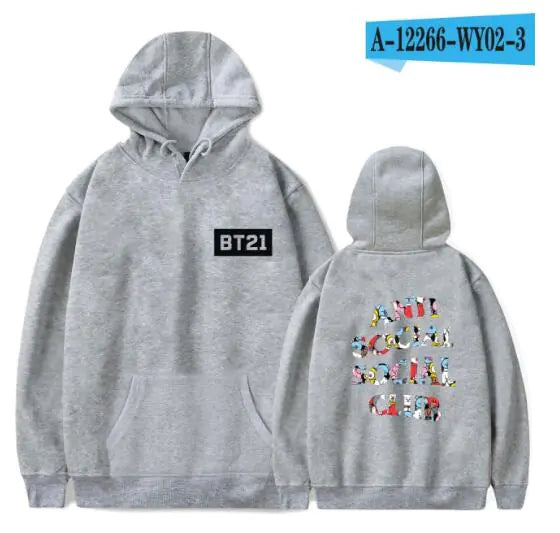 BTS Cartoon Style Hoodie and Merchandise Hoodie Pi-Mart