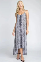 Women's Snakeskin Print Maxi Tank Dress