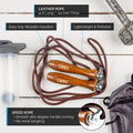 MRX Weighted Leather Jump Rope Heavy Duty Wood Handle - SJB-DIAMOND ELITES