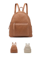 Woven backpack purse for women beige 2068 BR - SJB-DIAMOND ELITES