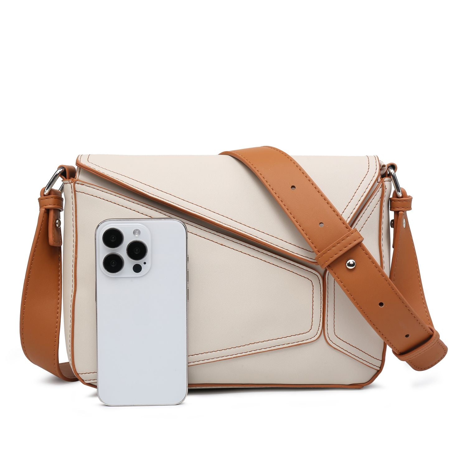 Small Women's Crossbody Bag with Square Purse and Geometrical Patchwork flapover crossbody purse - SJB-DIAMOND ELITES