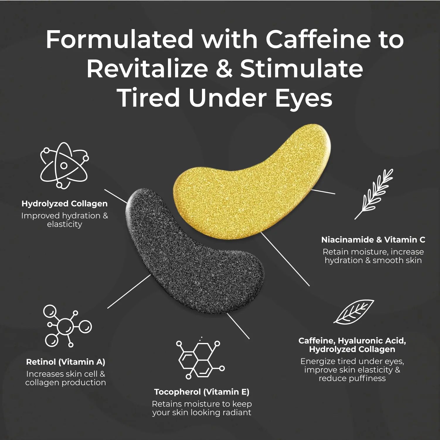 Under Eye Patches for Puffy Eyes and Dark Circles (60 Pairs) | Infused Gel Eye Mask Patches for Dark Circle Under Eye Support of Eye Bags & Puffiness | Ideal for Bridesmaids Gifts & Bachelorette Party Pi-Mart