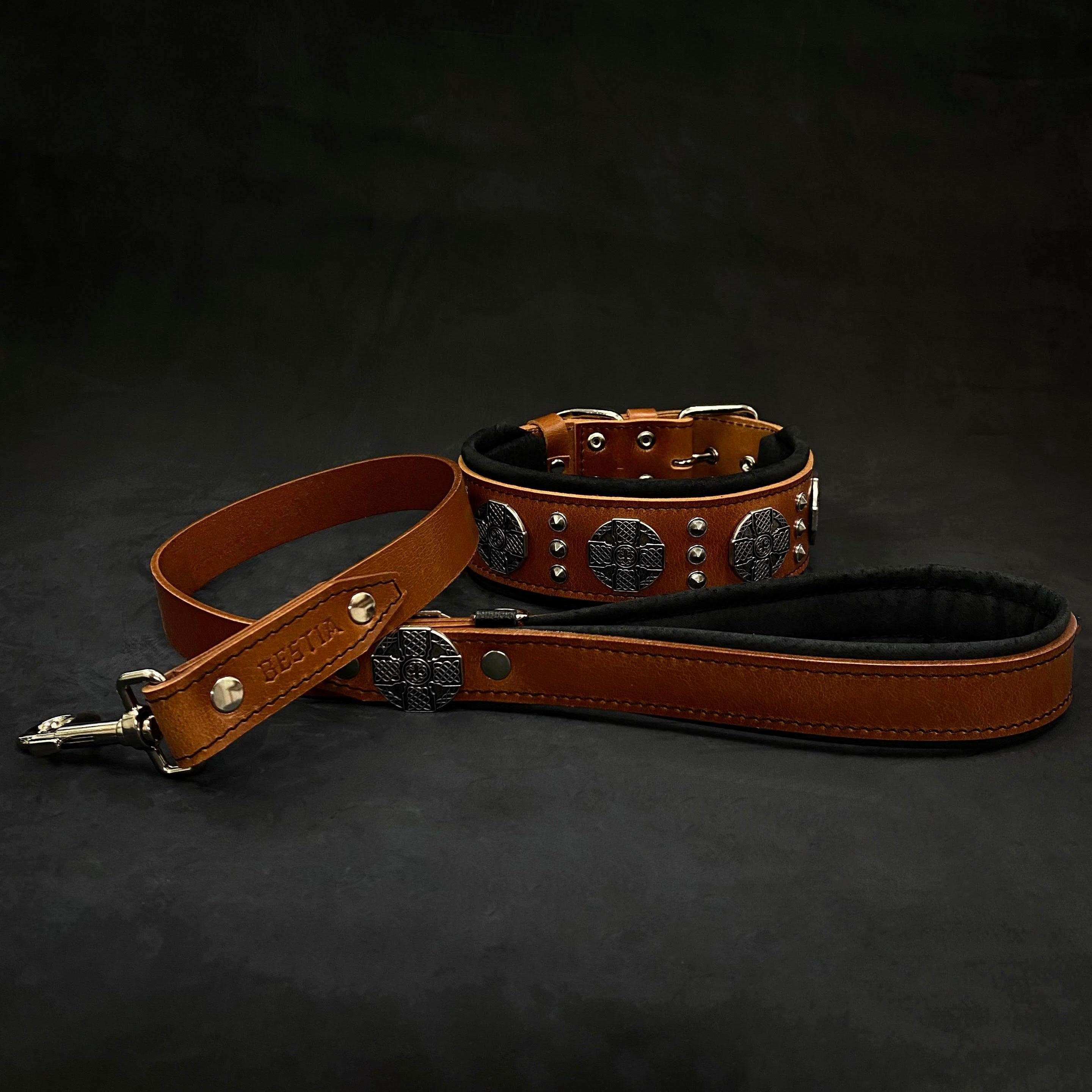 The "Maximus" collar 2.5 inch wide black & silver - SJB-DIAMOND ELITES