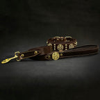The "Maximus" collar 2.5 inch wide brown & gold - SJB-DIAMOND ELITES