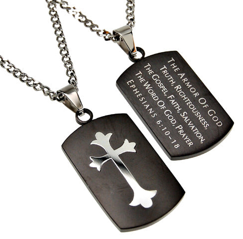 Black Shield Cross Necklace KingdomWear