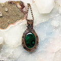 Malachite Oval Wire Wrap Crystal Pendant - SJB-DIAMOND ELITES
