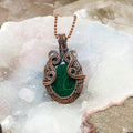 Malachite Teardrop Wire Wrap Crystal Pendant - SJB-DIAMOND ELITES
