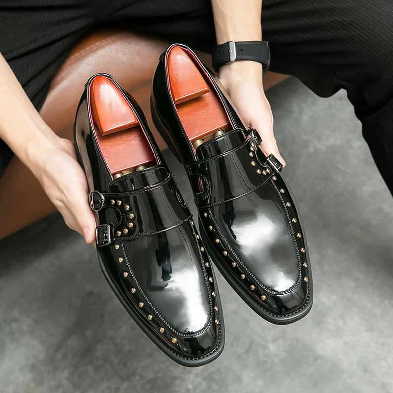 Male Golden Luxury Business Oxford Shoes Men Party Dress Patent Leather Formal Shoes Fashion Man Office Wedding Designer Shoes - SJB-DIAMOND ELITES