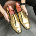 Male Golden Luxury Business Oxford Shoes Men Party Dress Patent Leather Formal Shoes Fashion Man Office Wedding Designer Shoes - SJB-DIAMOND ELITES