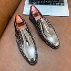 Male Golden Luxury Business Oxford Shoes Men Party Dress Patent Leather Formal Shoes Fashion Man Office Wedding Designer Shoes - SJB-DIAMOND ELITES
