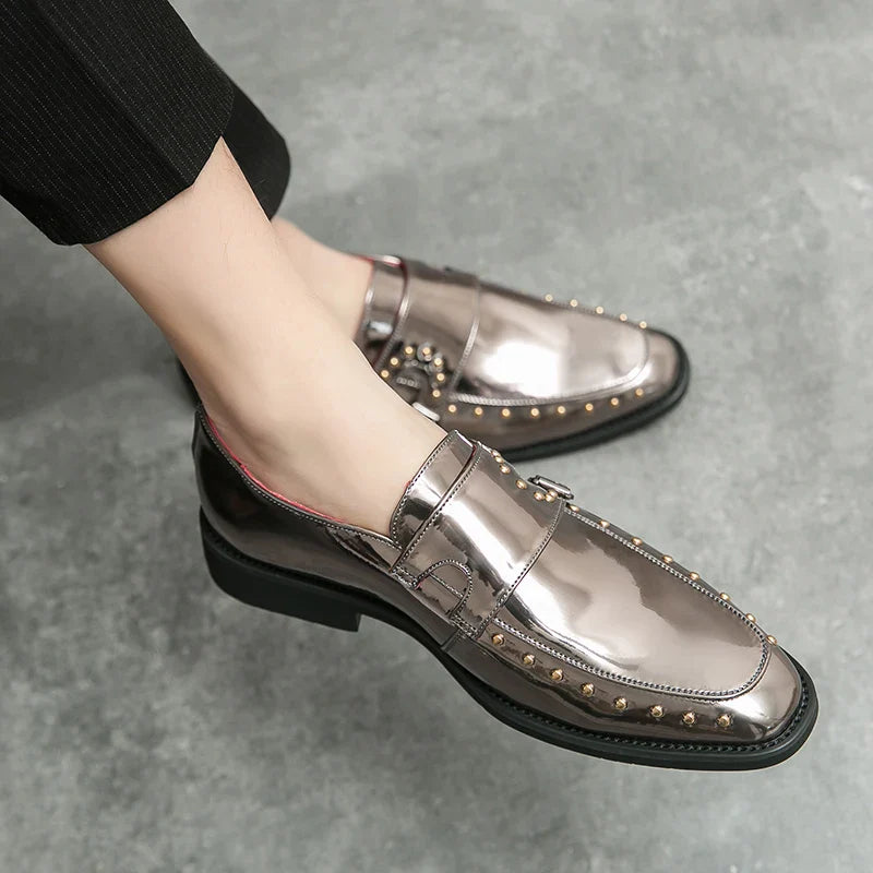 Male Golden Luxury Business Oxford Shoes Men Party Dress Patent Leather Formal Shoes Fashion Man Office Wedding Designer Shoes - SJB-DIAMOND ELITES