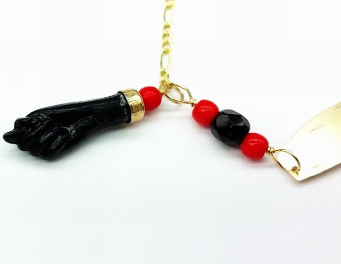 Pulsera Mano de Azabache 10K Oro Puro Para Bebe Jewelry And Perfumes
