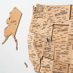 Wooden 3d Map of USA - Gold - SJB-DIAMOND ELITES