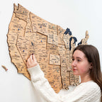 Wooden 3d Map of USA - Gold - SJB-DIAMOND ELITES